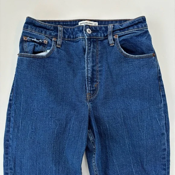 Abercrombie & Fitch Women's Medium Rinse High Rise Mom Jeans Curve Love Size 27/ - Picture 4 of 10